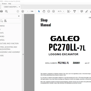 Komatsu GALEO PC270LL-7L Logging Excavator Shop Manual PDF