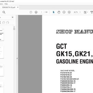 Komatsu GCT GK15,GK21,GK25 GASOLINE ENGINE Shop Manual SEN06679-00 - PDF DOWNLOAD