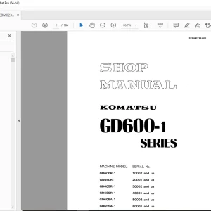 Komatsu GD600-1 Series Shop Manual SEBM023BA02 - PDF DOWNLOAD