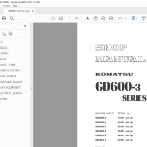 Komatsu GD600-3 Series Shop Manual SEBM023B0303 - PDF DOWNLOAD