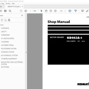 Komatsu GD663A-2 Motor Grader Shop Manual SEN06779-02 - PDF DOWNLOAD 
