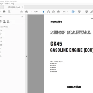 Komatsu GK45 Gasoline Engine (ECU) LiftTruck FG40Z-10 FG35-10 FG40-10 FG45-10 FG50A-10 Shop Manual PDF