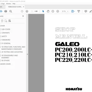 Komatsu Galeo PC200-7 PC200LC-7 PC210-7 PC210LC-7 PC220-7 PC220LC-7 Shop Manual PDF