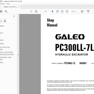 Service Manual for Komatsu PC300LL-7L Excavator (CEBM012100) PDF