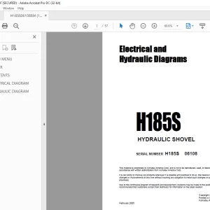 Komatsu H185S HYDRAULIC SHOVEL Electrical Hydraulic Diagrams Manual - PDF DOWNLOAD
