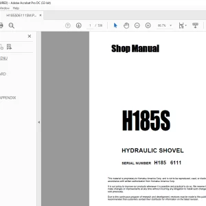 Komatsu H185S HYDRAULIC SHOVEL Shop Manual H185S06111 - PDF DOWNLOAD