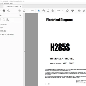 Komatsu H285S HYDRAULIC SHOVEL Electrical Diagram Manual SN 78135 PDF