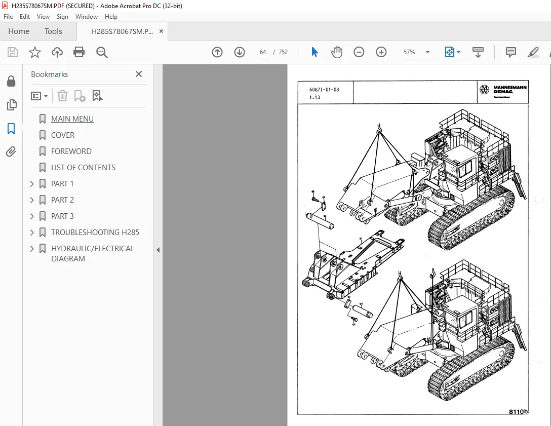 Komatsu H285S Hydraulic Shovel Shop Manual SN 78067 PDF - Image 3