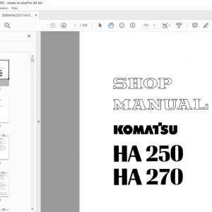 Komatsu HA-250, HA-270 Dump Truck Repair Shop Manual SEBMHA250104 PDF