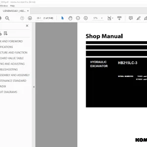 Komatsu HB215LC-3 Hydraulic Excavator Shop Manual UENBM00461 PDF
