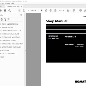 Komatsu HB215LC-3 Hydraulic Excavator Shop Manual UENBM00464 PDF