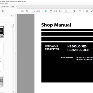 Komatsu HB365LC-3E0,HB365NLC-3E0 Hydraulic Excavator Shop Manual UENBM00642 PDF
