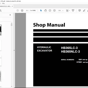 Komatsu HB365LC-3,HB365NLC-3 Hydraulic Excavator Shop Manual UENBM00451 PDF
