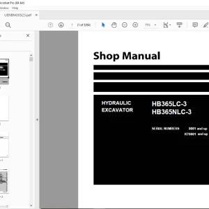Komatsu HB365LC-3,HB365NLC-3 Hydraulic Excavator Shop Manual PDF