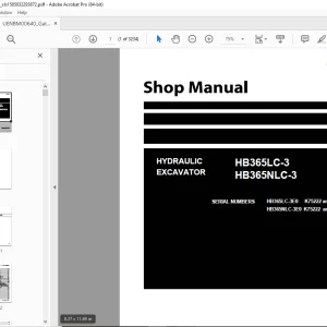 Komatsu HB365LC-3,HB365NLC-3 Hydraulic Excavator Shop Manual UENBM00640 PDF