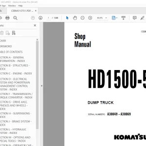 Komatsu HD1500-5 Dump Truck Shop Manual CEBM010701 PDF