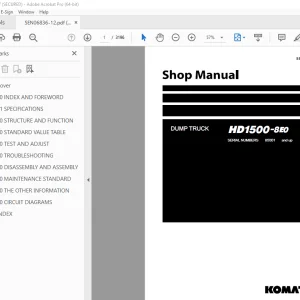 Komatsu HD1500-8E0 Dump Truck Shop Manual SEN06836-12 - PDF DOWNLOAD 