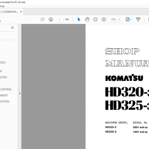 Komatsu HD320-3 HD325-3 Shop Manual SEBM0566D03  - PDF DOWNLOAD