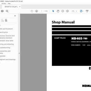 Komatsu HD465-7E0 DUMP TRUCK Shop Manual SEN06732-04  PDF