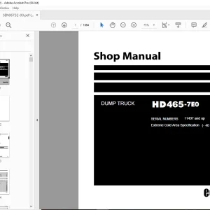 Komatsu HD465-7E0 Dump Truck Shop Manual SEN06732-00 PDF