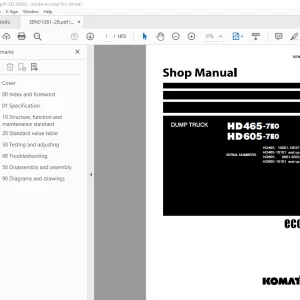 Komatsu HD465-7E0 HD605-7E0 DUMP TRUCK Shop Manual SEN01081-28 PDF