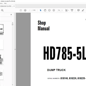 Komatsu HD785-5LC Dump Truck Shop Manual CEBM006103 PDF