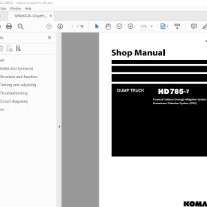 Komatsu HD785-7 Dump Truck Shop Manual SEN06526-00 PDF 