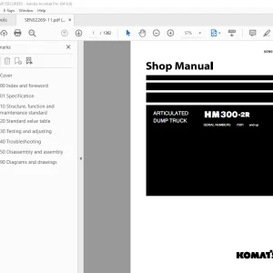 Komatsu HM300-2R Dump Truck Shop Manual SEN02269-11 PDF
