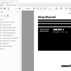 Komatsu HM300-5 Dump Truck Shop Manual SEN06511-24 PDF