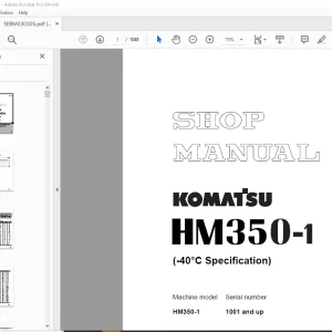 Komatsu HM350-1 Dump Truck Shop Manual SEBM030305 PDF DOWNLOAD