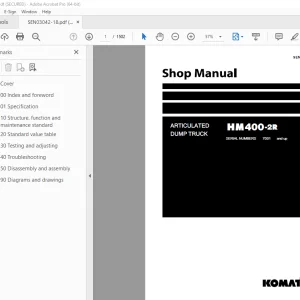 Komatsu HM400-2R Dump Truck Shop Manual SEN03042-18 PDF