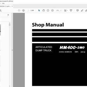 Komatsu HM400-3M0 Articulated Dump Truck Shop Manual SEN06284-21 PDF