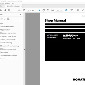 Komatsu HM400-3R Dump Truck Shop Manual SEN06205-1 PDF