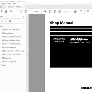 Komatsu HM400-5E0 Dump Truck Shop Manual SEN06747-14  - PDF DOWNLOAD 