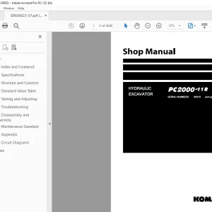 Komatsu HYDRAULIC EXCAVATOR PC2000-11 R Shop Manual SEN06823-07 PDF