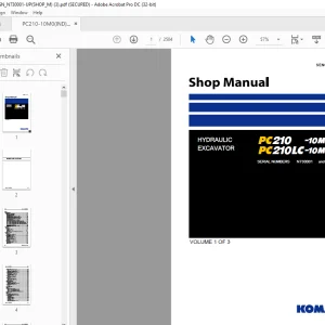 Komatsu HYDRAULIC EXCAVATOR PC210 -10M0 PC210LC-10M0 Shop Manual SEN06701-00 PDF