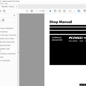 Komatsu HYDRAULIC EXCAVATOR PC210LCi-11 Shop Manual SEN06877-05 PDF