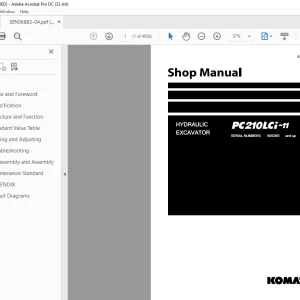 Komatsu HYDRAULIC EXCAVATOR PC210LCi-11 Shop Manual SEN06882-04 PDF
