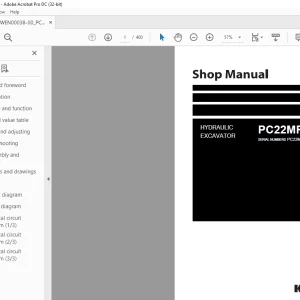 Komatsu HYDRAULIC EXCAVATOR PC22MR-3 Shop Manual WEN00038-00 - PDF DOWNLOAD