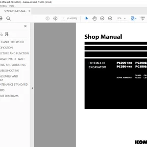 Komatsu HYDRAULIC EXCAVATOR PC300-8M2 PC300LC-8M2 PC350-8M2 PC350LC-8M2 Shop Manual PDF
