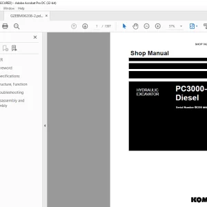 Komatsu HYDRAULIC EXCAVATOR PC3000-6 Diesel Shop Manual 06208-upD-GB-0 - PDF DOWNLOAD