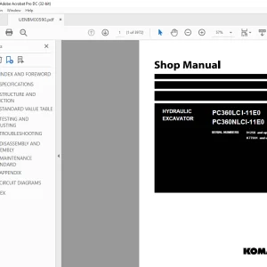 Komatsu HYDRAULIC EXCAVATOR PC360LC I-11E0 PC360NLCI-11E0 Shop Manual PDF
