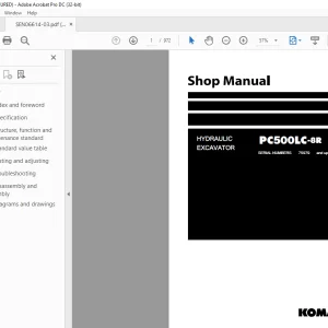 Komatsu HYDRAULIC EXCAVATOR PC500LC-8R Shop Manual SEN06614-03 PDF