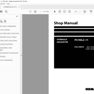 Komatsu HYDRAULIC EXCAVATOR PC700LC -11 Shop Manual UENBM00432 - PDF DOWNLOAD
