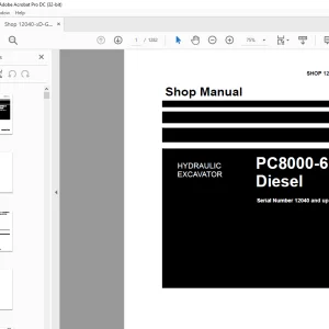 Komatsu HYDRAULIC EXCAVATOR PC8000-6 Diesel Shop Manual  PDF