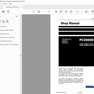 Komatsu HYDRAULIC MINING SHOVEL PC3000E-6 Shop Manual PDF