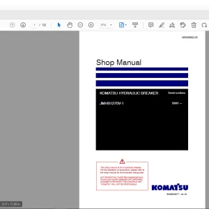Komatsu Hydraulic Breaker JMHB1270V-1 Shop Manual SEN06682-05  PDF