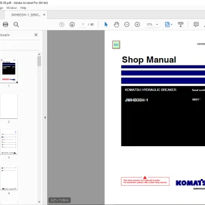 Komatsu Hydraulic Breaker JMHB35H-1 Shop Manual SEN06668-00 - PDF DOWNLOAD