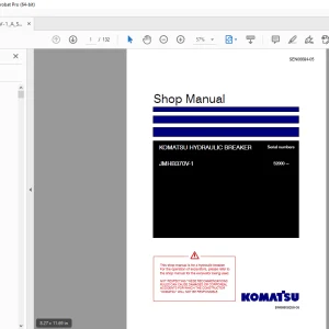 Komatsu Hydraulic Breaker JMHB370V-1 Shop Manual SEN06684-05 - PDF DOWNLOAD