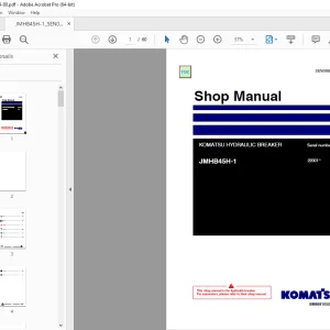 Komatsu Hydraulic Breaker JMHB45H-1 Shop Manual SEN06669-00 - PDF DOWNLOAD